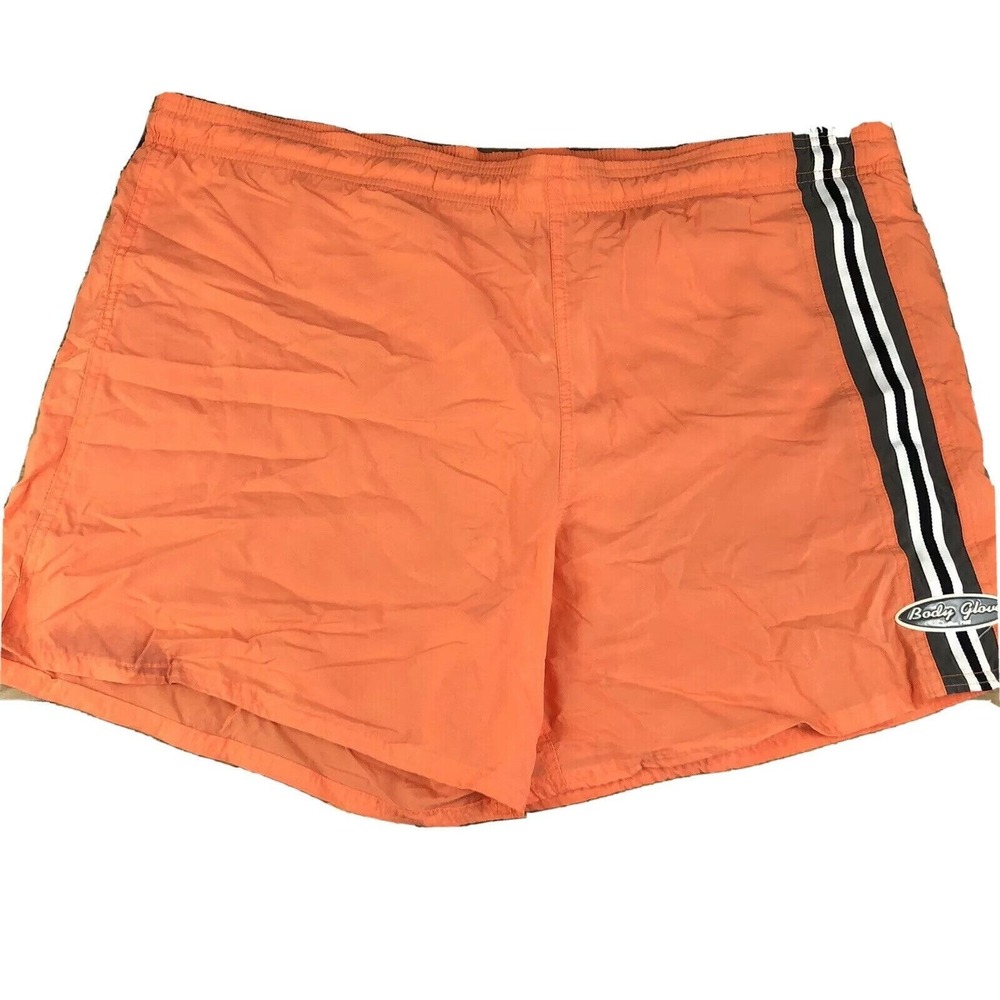 Body Glove Vintage 90s Mesh Lined Swim Trunks Men's XXL Orange Swimwear Shorts